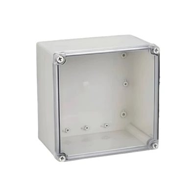 Vandtæt plastkabinet 125x125x100 Gennemsigtig